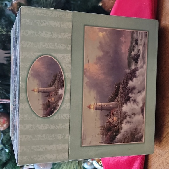 Lighthouse print gift box inside a box inside a box. 5 total - Picture 3 of 3